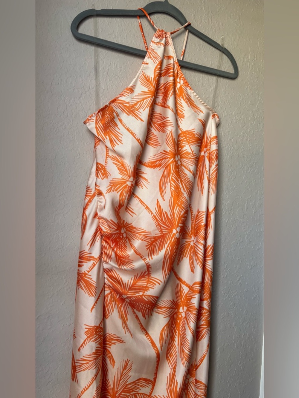 Alani Noelle Women’s One-Shoulder Orange Palm Print Midi Dress size M - Picture 5 of 10